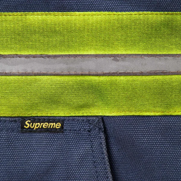 Supreme Reflective Stripe Hooded Work Jacket - Navy (front)