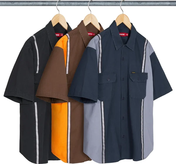 Supreme Reflective Stripe S/S Work Shirt - Product Image