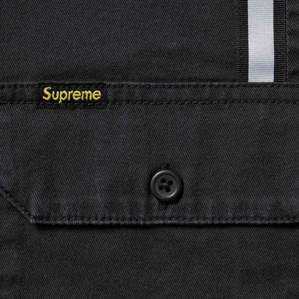 Supreme Reflective Stripe S/S Work Shirt - Black (front)