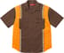 Supreme Reflective Stripe S/S Work Shirt - Brown (front)
