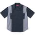 Supreme Reflective Stripe S/S Work Shirt - Navy (front)