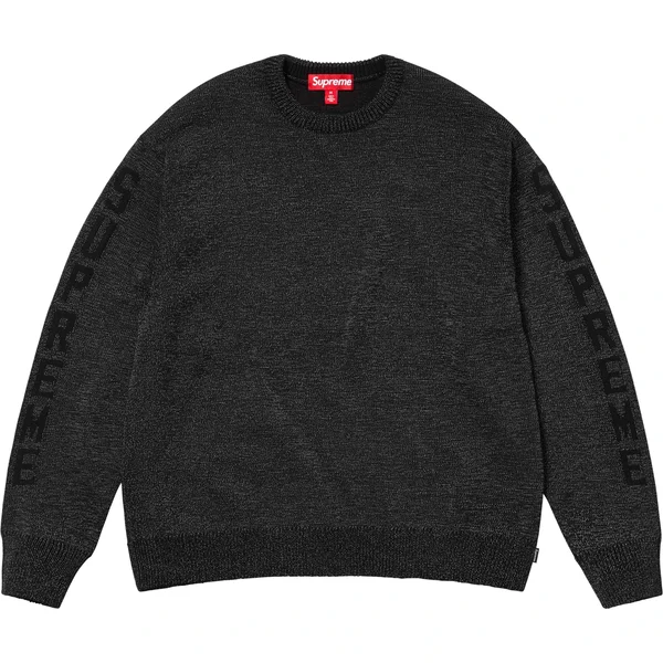 Supreme Reflective Sweater - Black (front)