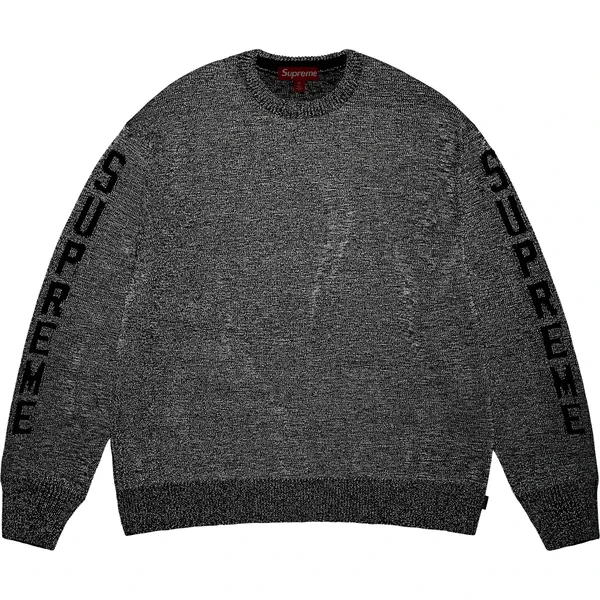 Supreme Reflective Sweater - Black (front)