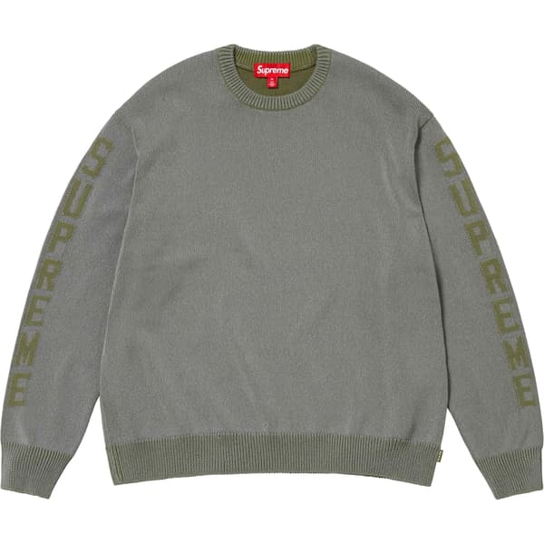 Supreme Reflective Sweater - Olive (front)