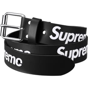 Supreme Repeat Leather Belt Black