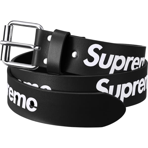 Supreme Repeat Leather Belt - Black (front)