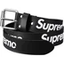 Supreme Repeat Leather Belt - Black (front)