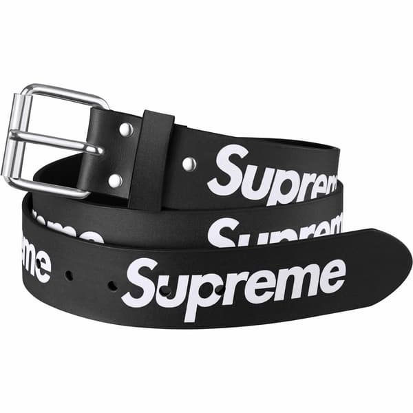 Supreme Repeat Leather Belt - Black (front)