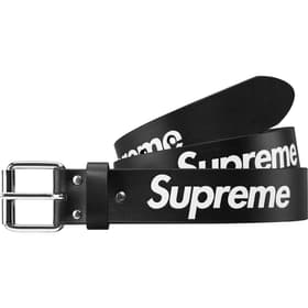 Supreme Repeat Leather Belt Black
