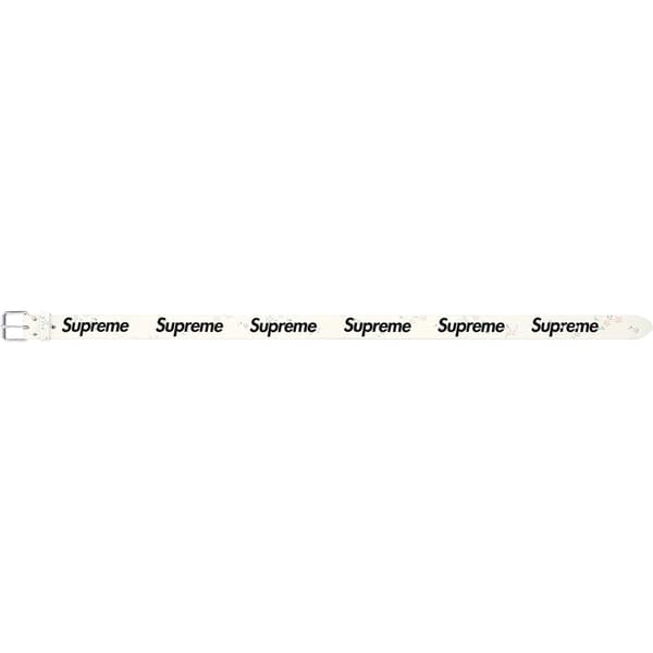 Supreme Repeat Leather Belt - Floral (front)