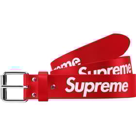 Supreme Repeat Leather Belt Red