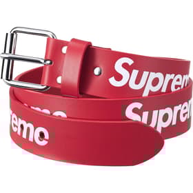 Supreme Repeat Leather Belt Red