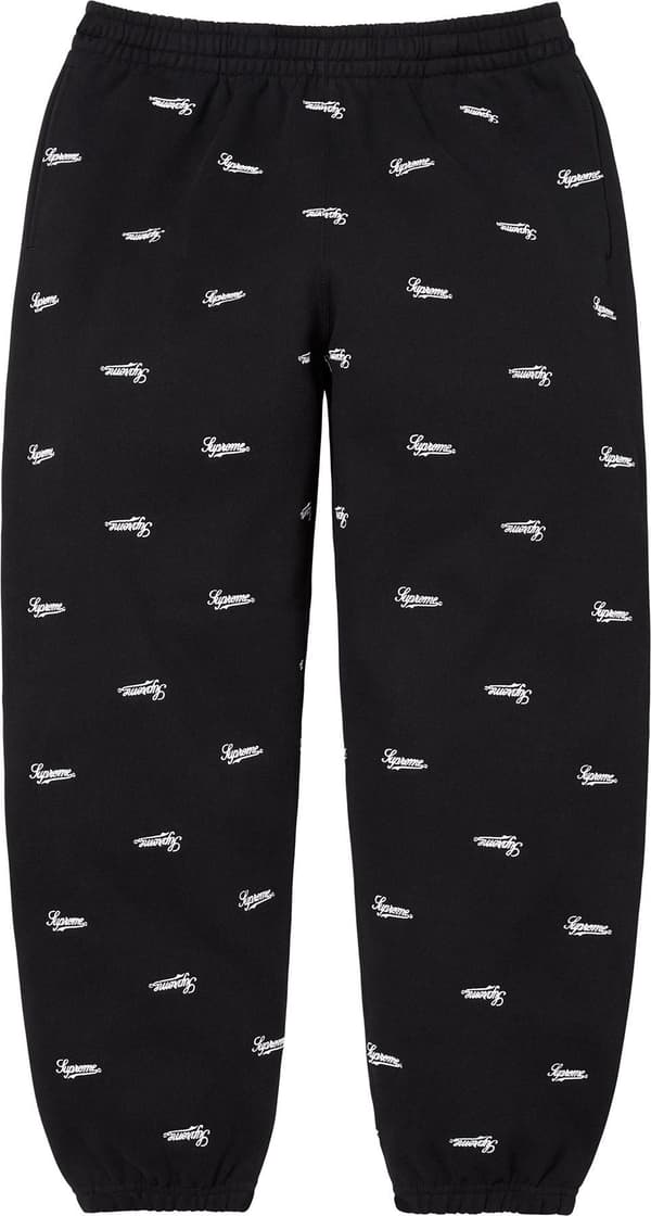 Supreme Repeat Script Sweatpant - Black (front)