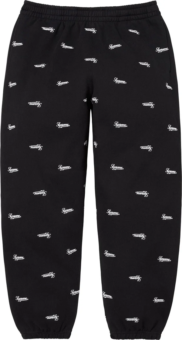 Supreme Repeat Script Sweatpant - Black (front)