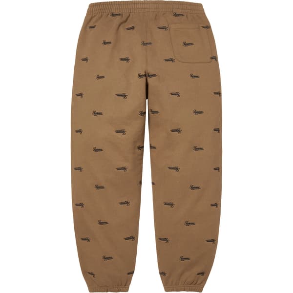 Supreme Repeat Script Sweatpant - Dark Khaki (front)