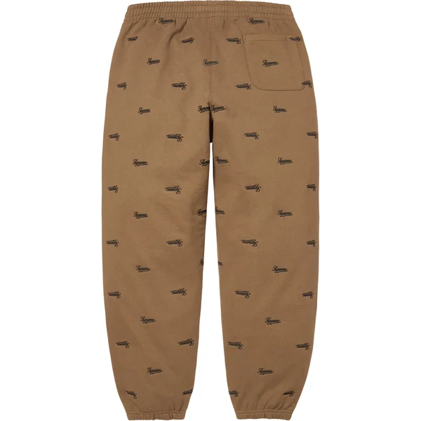 Supreme Repeat Script Sweatpant - Dark Khaki (front)