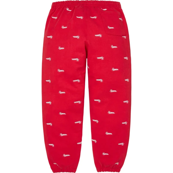 Supreme Repeat Script Sweatpant - Red (front)