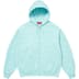 Supreme Repeat Script Zip Up Hooded Sweatshirt - Aqua (front)