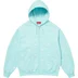 Supreme Repeat Script Zip Up Hooded Sweatshirt - Aqua (front)