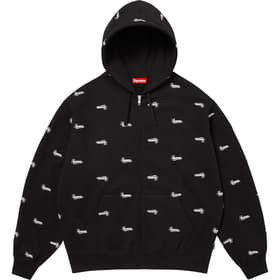 Supreme Repeat Script Zip Up Hooded Sweatshirt Black