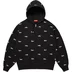 Supreme Repeat Script Zip Up Hooded Sweatshirt - Black (front)