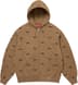 Supreme Repeat Script Zip Up Hooded Sweatshirt - Dark Khaki (front)