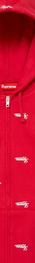 Supreme Repeat Script Zip Up Hooded Sweatshirt - Red (front)