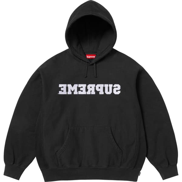 Supreme Reverse Hooded Sweatshirt - Black (front)