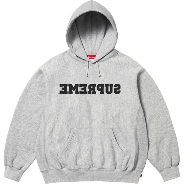Supreme Reverse Hooded Sweatshirt - Heather Grey (front)
