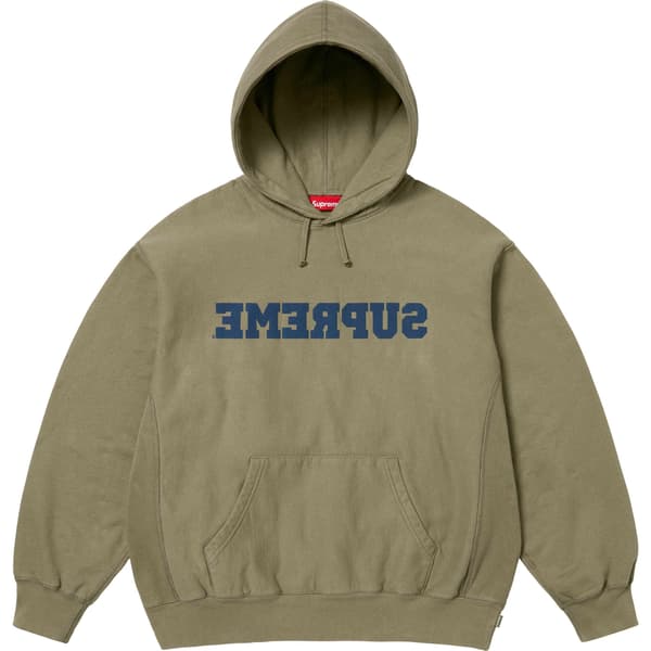 Supreme Reverse Hooded Sweatshirt - Light Olive (front)