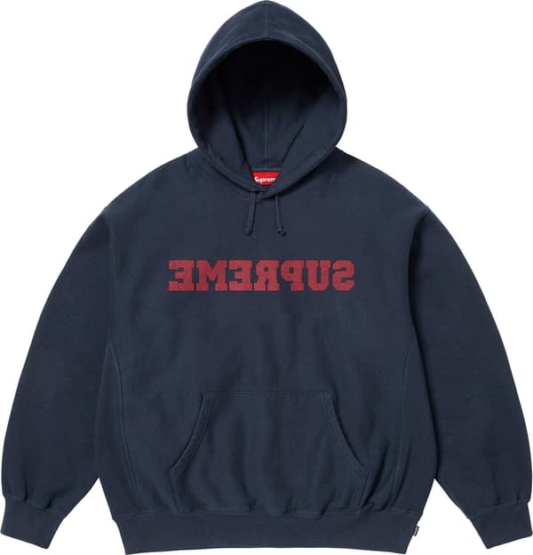 Supreme Reverse Hooded Sweatshirt - Navy (front)