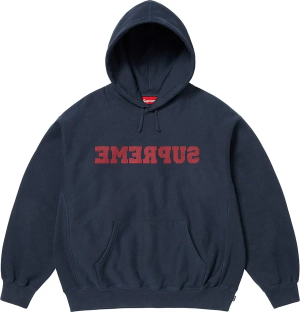 Supreme Reverse Hooded Sweatshirt - Navy (front)