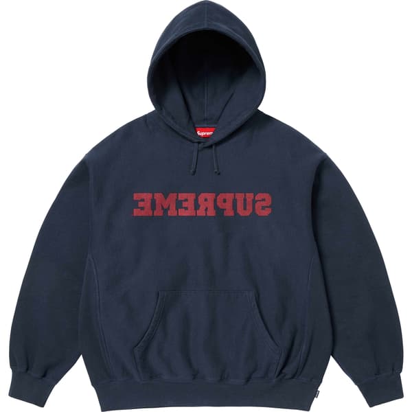 Supreme Reverse Hooded Sweatshirt - Navy (front)