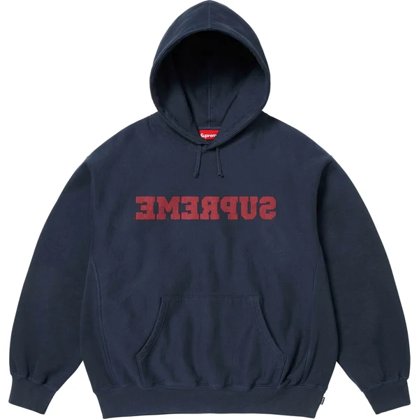Supreme Reverse Hooded Sweatshirt - Navy (front)