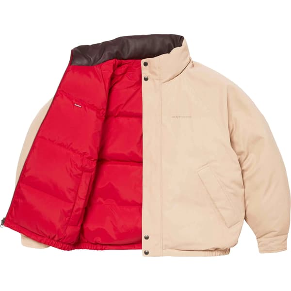 Supreme Reversible Down Puffer Jacket - Tan (front)