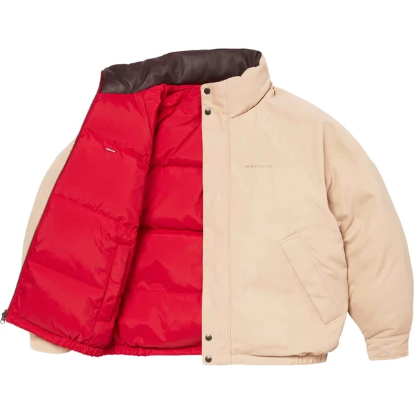 Supreme Reversible Down Puffer Jacket - Tan (front)