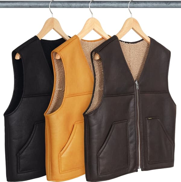 Supreme Reversible Faux Shearling Vest - Product Image