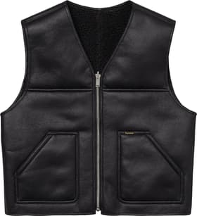 Supreme Reversible Faux Shearling Vest Black