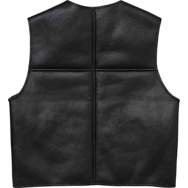 Supreme Reversible Faux Shearling Vest - Black (front)