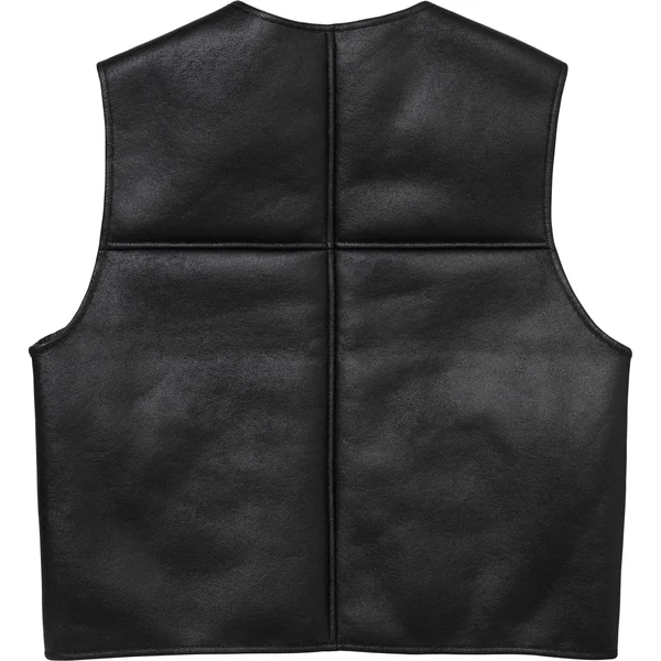 Supreme Reversible Faux Shearling Vest - Black (front)