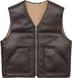 Supreme Reversible Faux Shearling Vest - Brown (front)