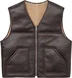 Supreme Reversible Faux Shearling Vest - Brown (front)