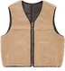 Supreme Reversible Faux Shearling Vest - Brown (front)