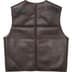 Supreme Reversible Faux Shearling Vest - Brown (front)