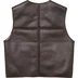 Supreme Reversible Faux Shearling Vest - Brown (front)