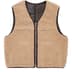 Supreme Reversible Faux Shearling Vest - Brown (front)