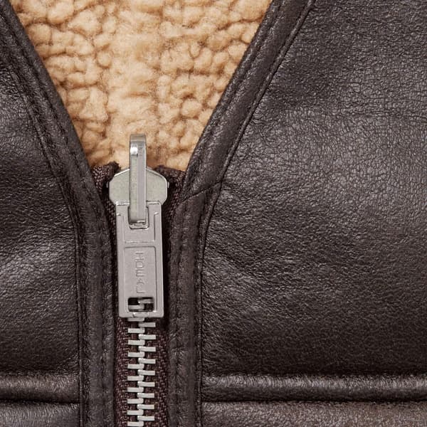 Supreme Reversible Faux Shearling Vest - Brown (front)