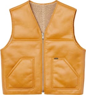 Supreme Reversible Faux Shearling Vest Yellow