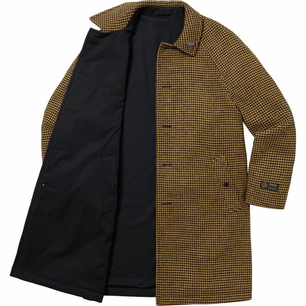Supreme Reversible Houndstooth Overcoat - Black (front)