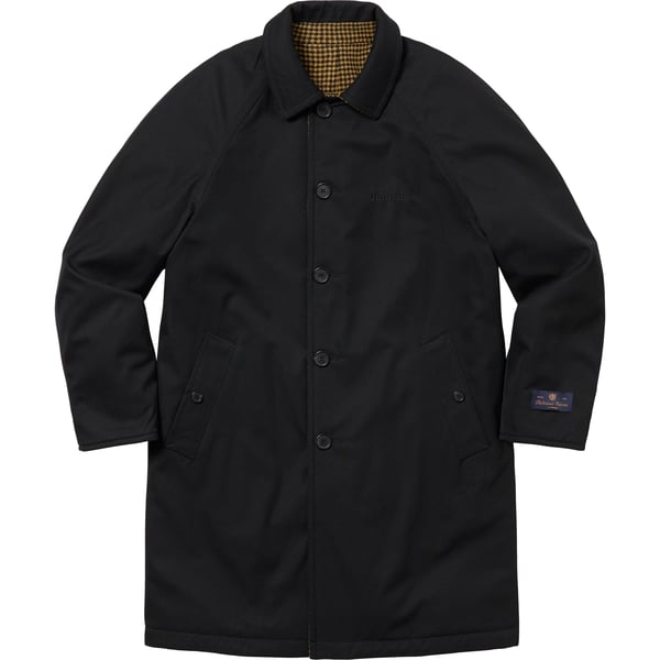 Supreme Reversible Houndstooth Overcoat - Black (front)